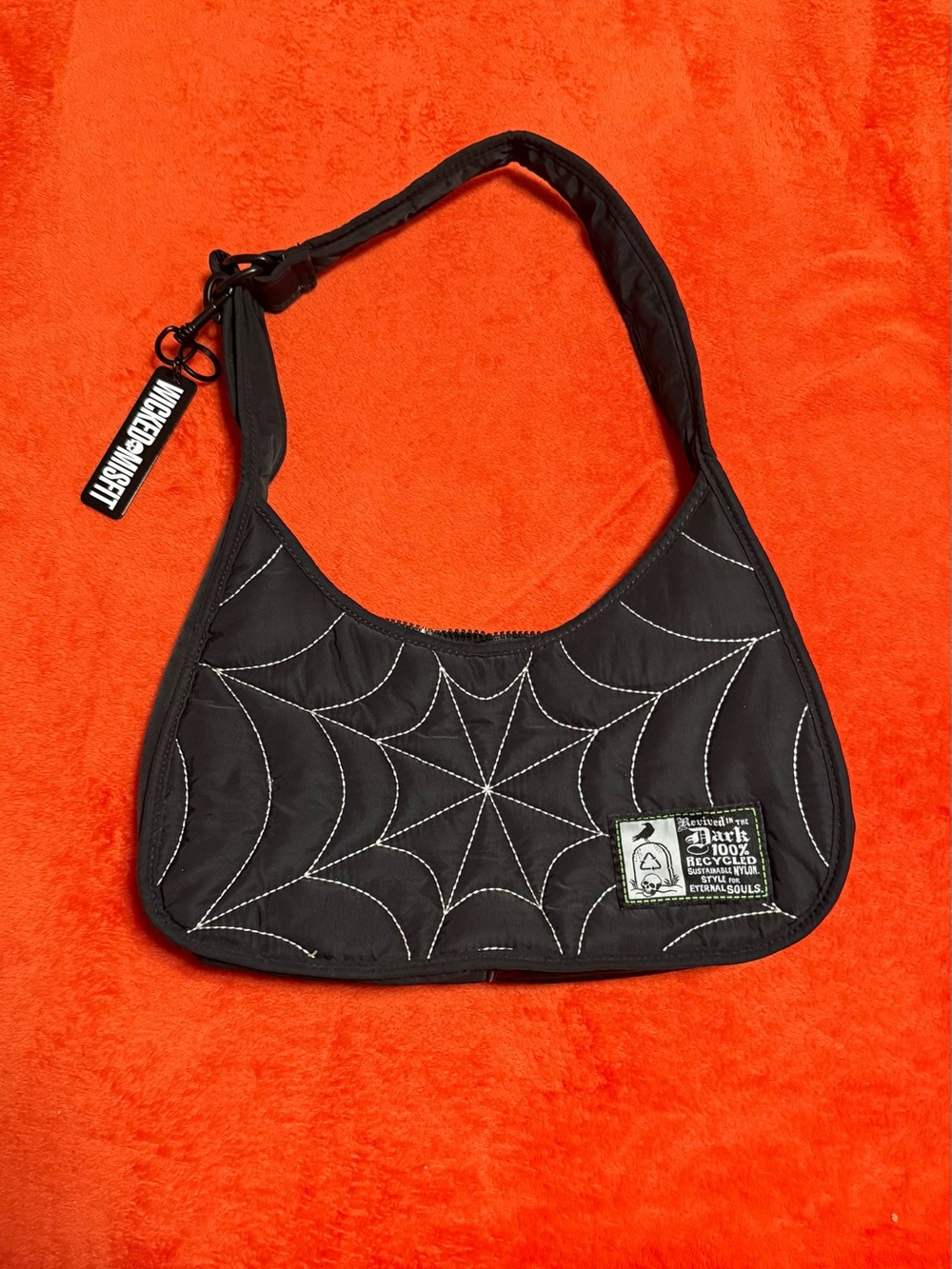 NWOT Wicked Misfit spider web shoulder bag